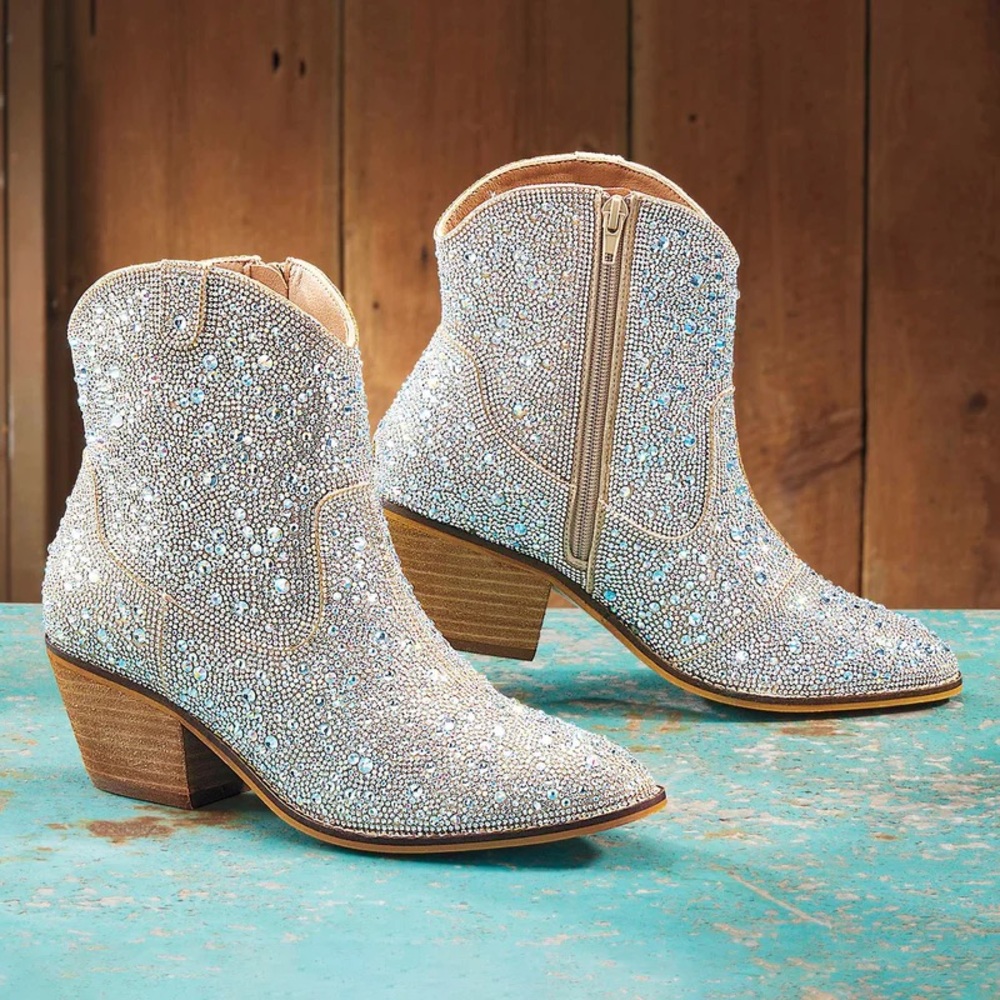 Stunning Corky’s Rhinestone Ankle Boots
